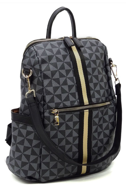 Monogram Striped Convertible Backpack