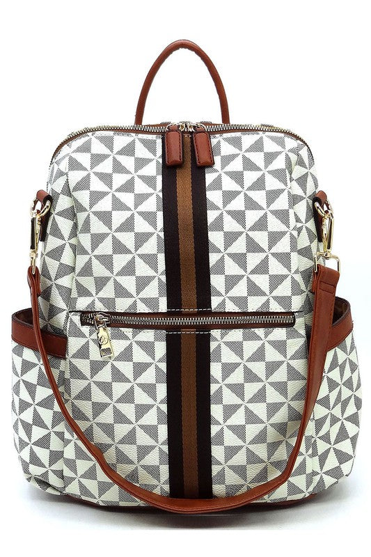 Monogram Striped Convertible Backpack