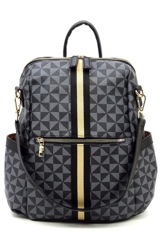 Monogram Striped Convertible Backpack