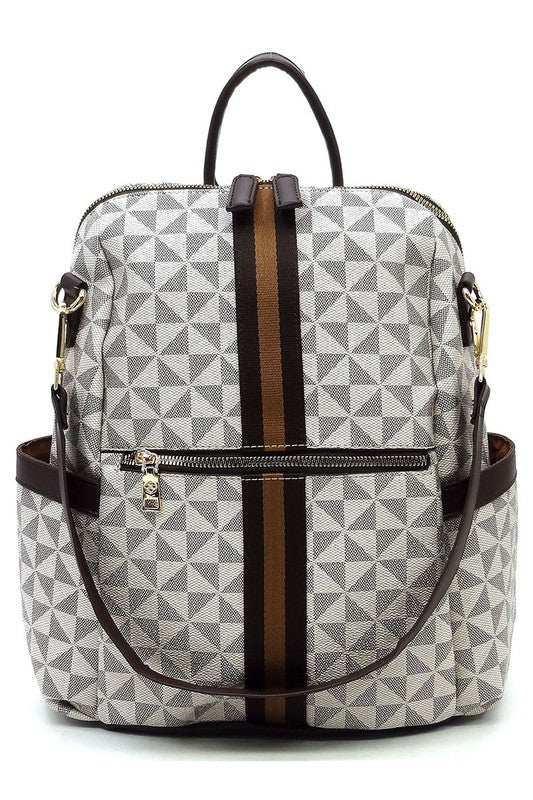 Monogram Striped Convertible Backpack