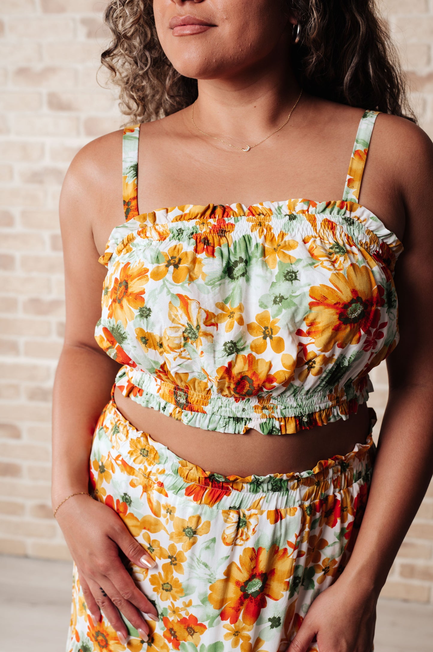 Pretty Things Tiered Skirt and Top Set in Orange