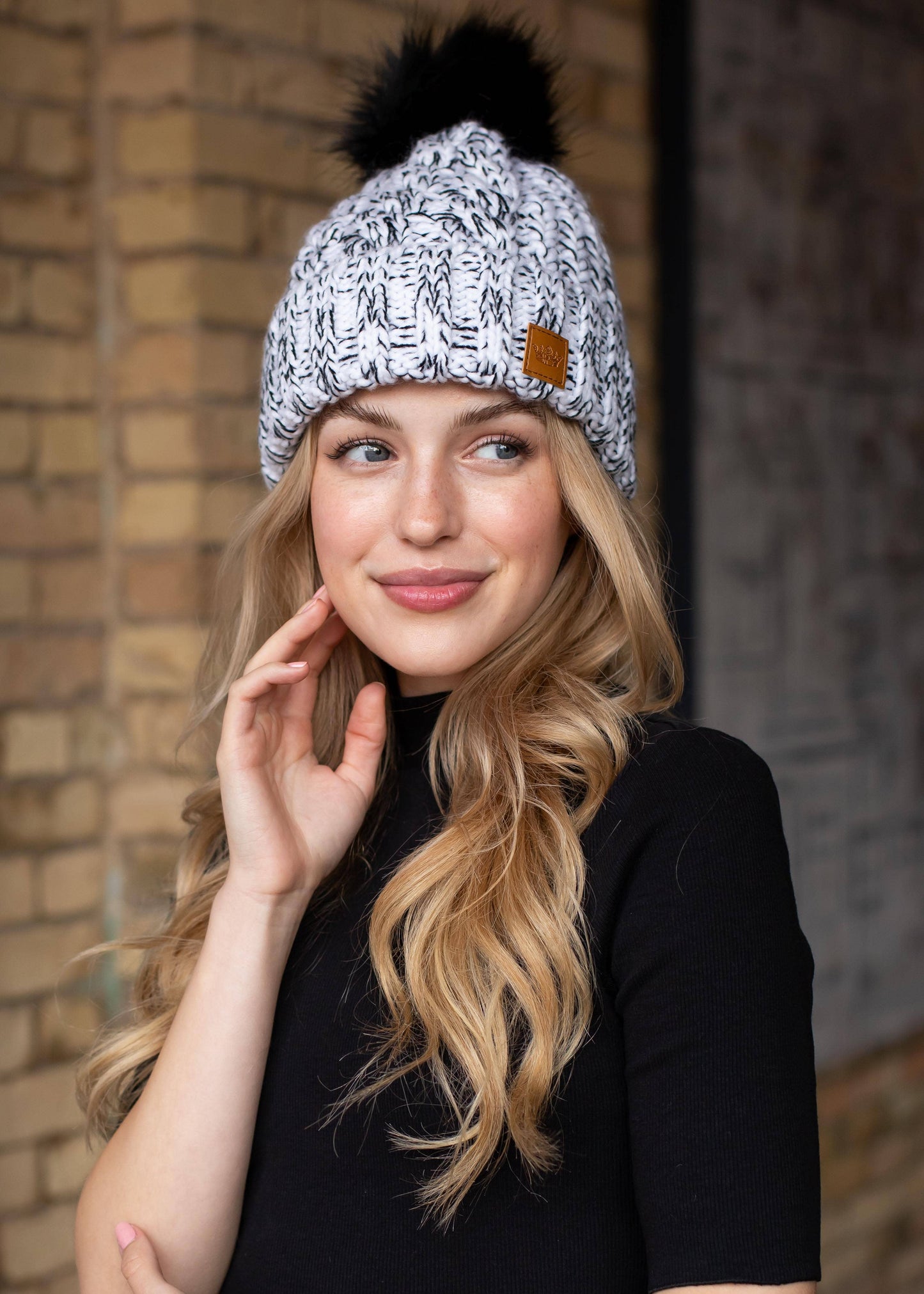 Marled Cable Knit Hat