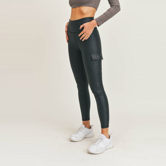 Foil High-Waisted Cargo Legging