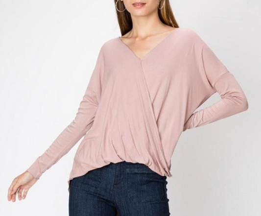 Double Zero Crossover Long Sleeve Blush