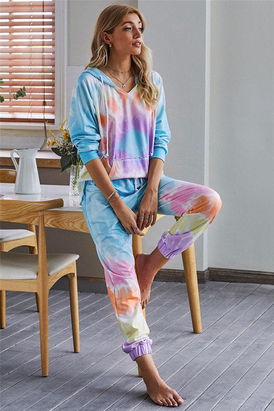 Tie Dye Hooded Loungewear Set