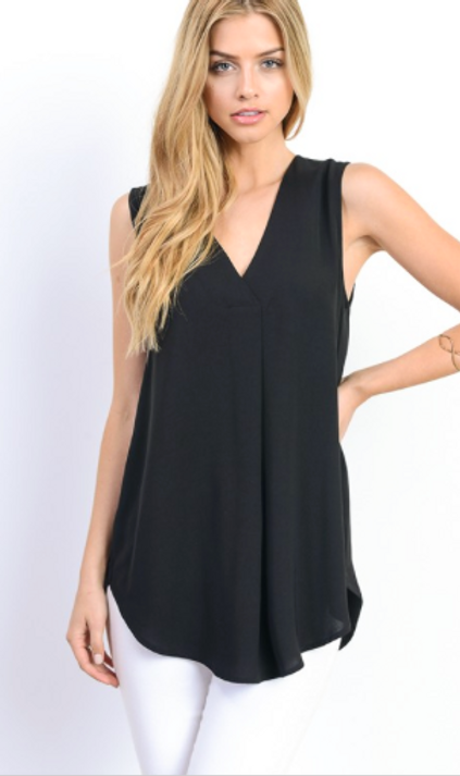 Wishlist Sleeveless Shirttail Blouse