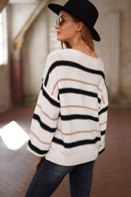 Lily Stripe Sweater Ivory