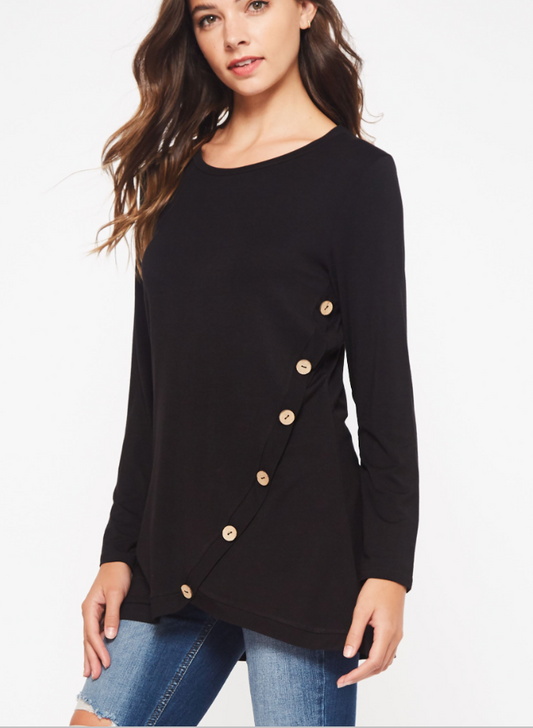 Button Down Bellamie Tunic Black