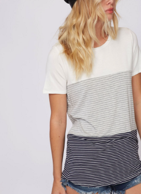 Color Block Stripe Tee