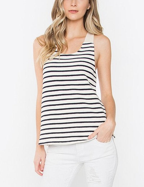 Bow Back Stripe Tank