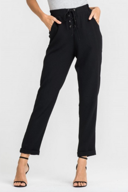 Lush Rolled Hem Straight Leg Pant