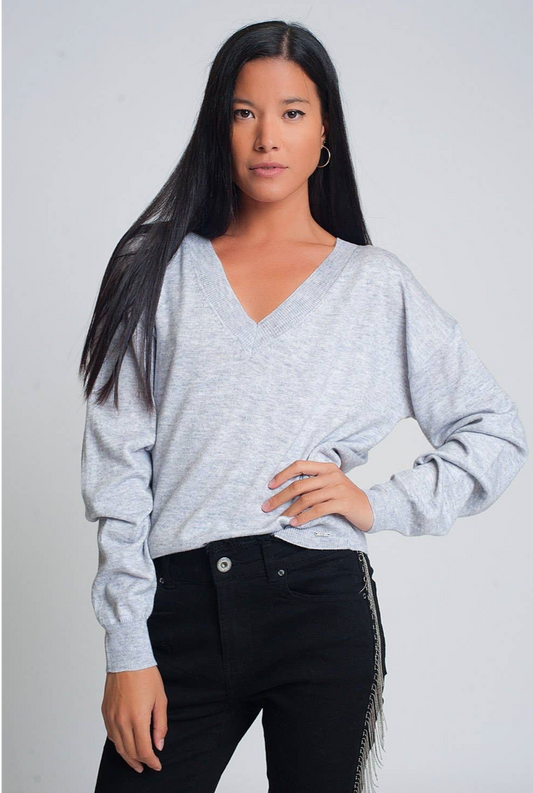 Fine Knit Gray Sweater