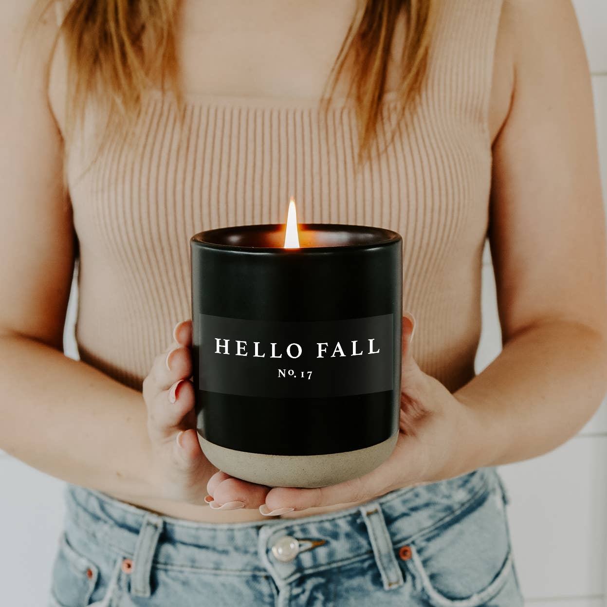 Hello Fall Soy Candle Stoneware Jar