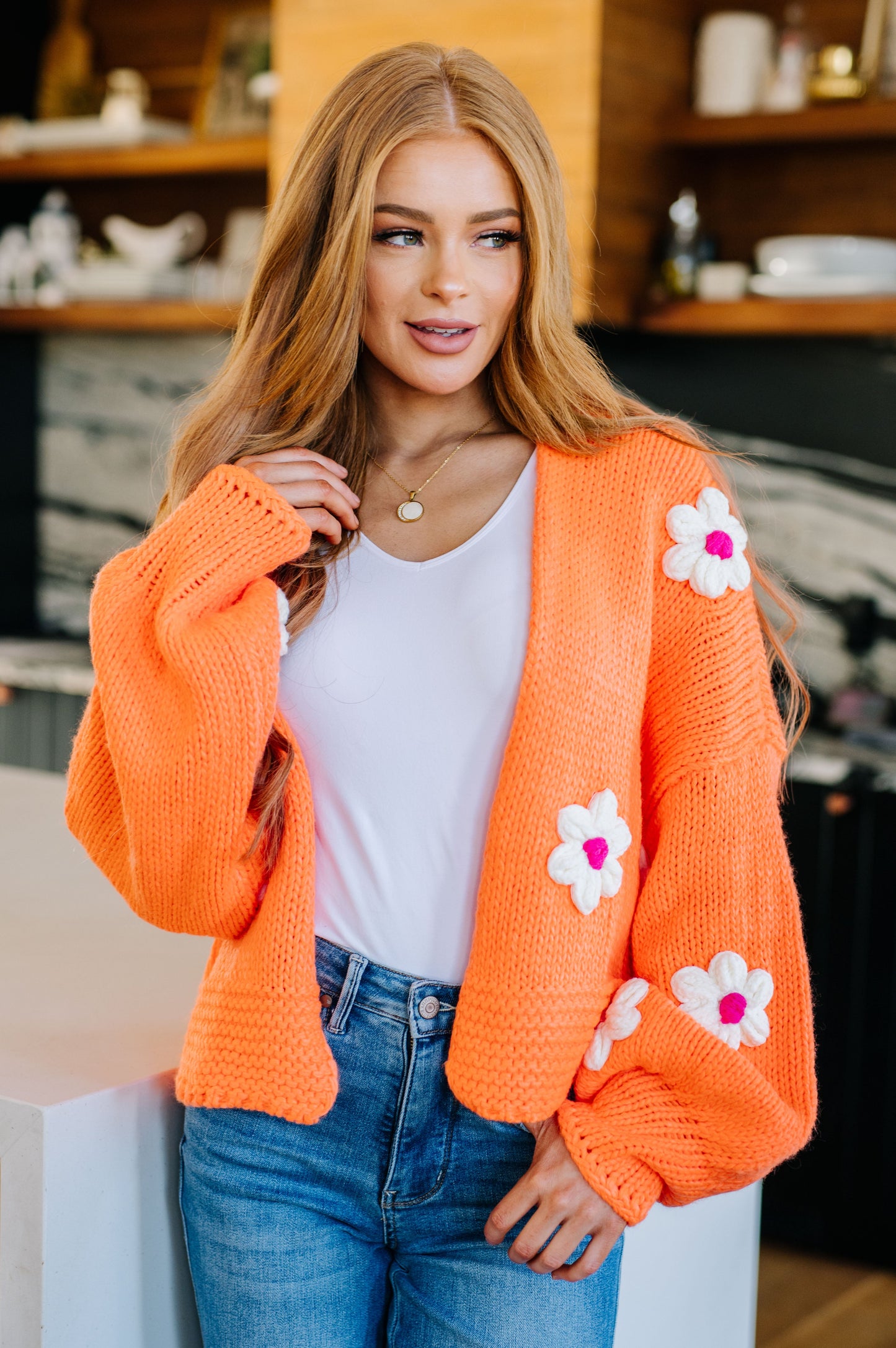 Bright Flower Child Floral Cardigan