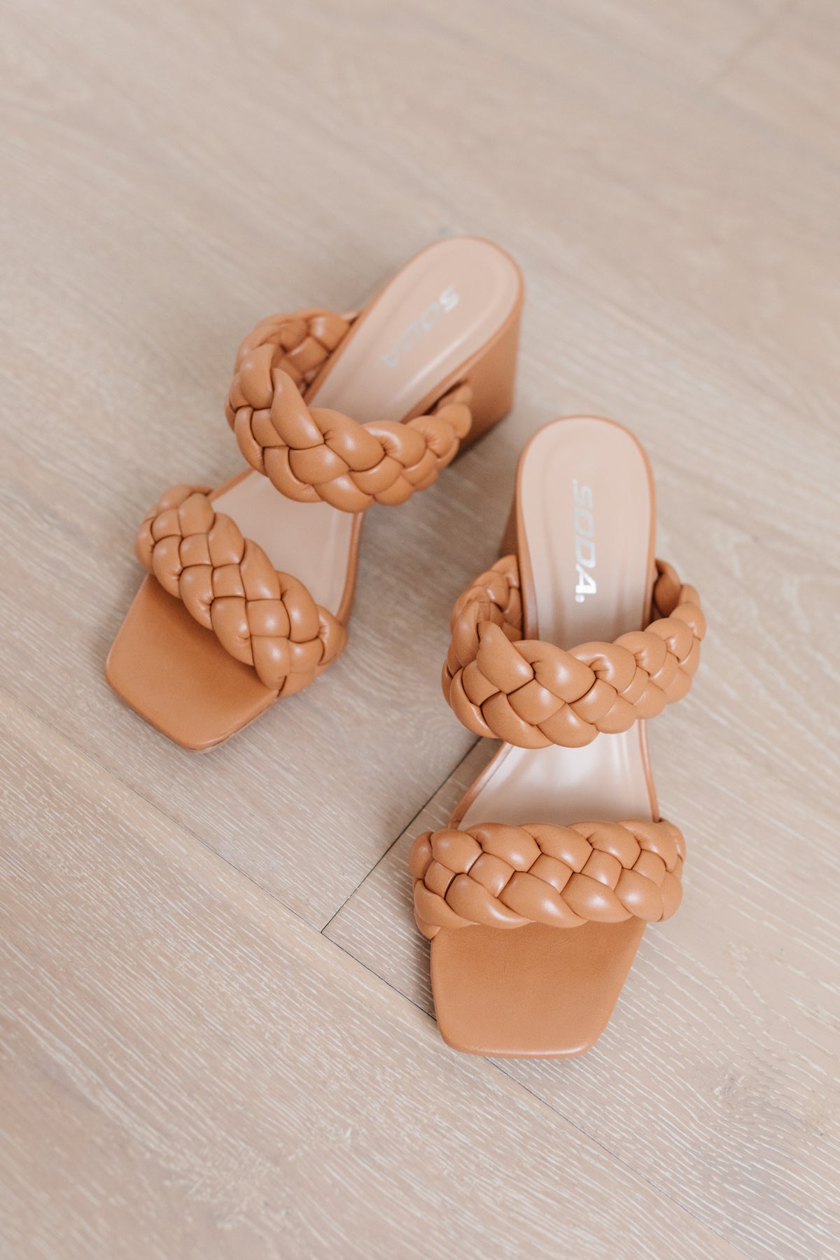 Maya Braided Heels in Tan