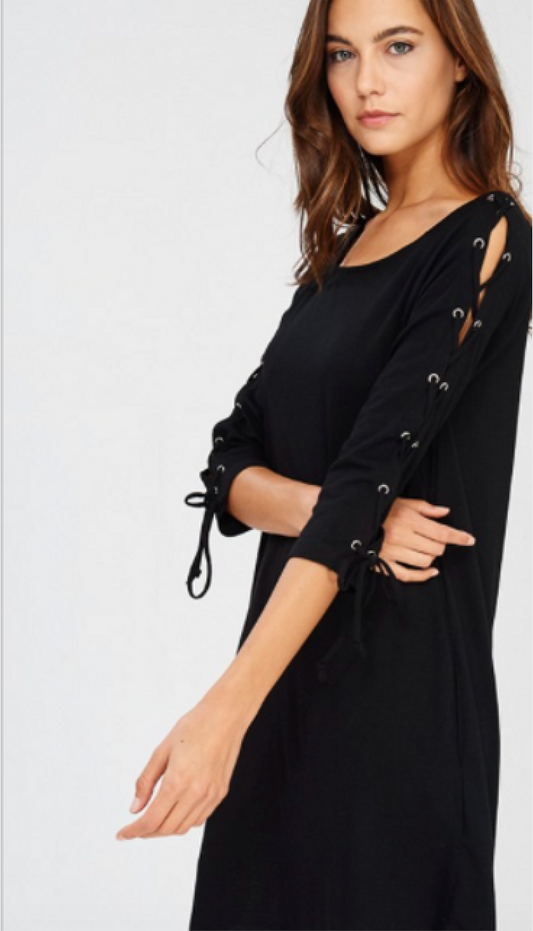 Wishlist Lace-Up Sleeve Dress