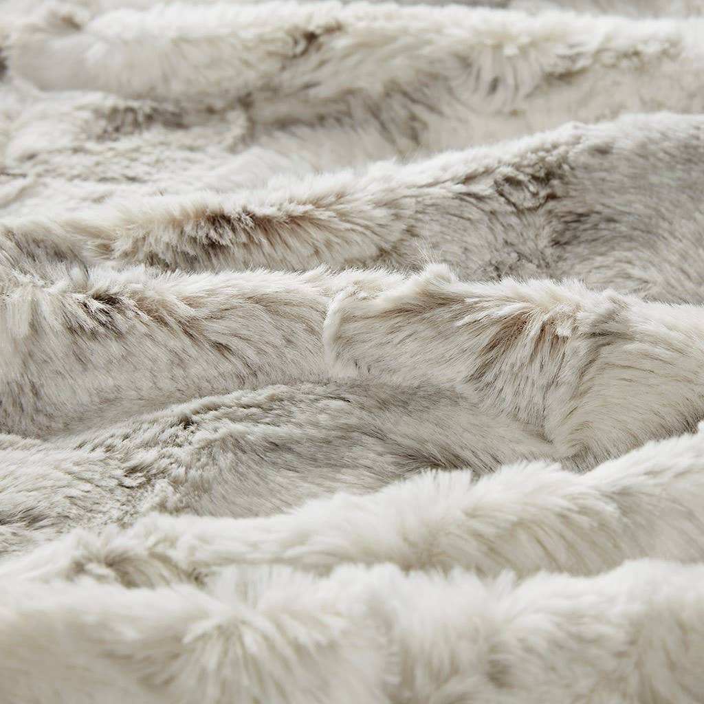 Marble Faux-Fur Oversized Throw