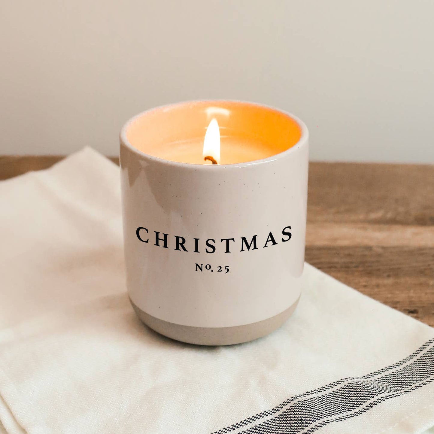 Christmas Soy Candle Stoneware Jar